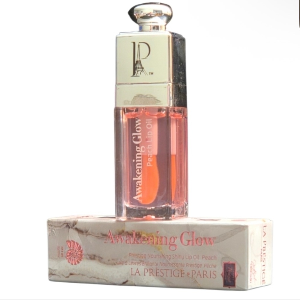 LA PRESTIGE PARIS Awakening Glow Prestige Nourishing Peach Shiny Lip Oil NEW